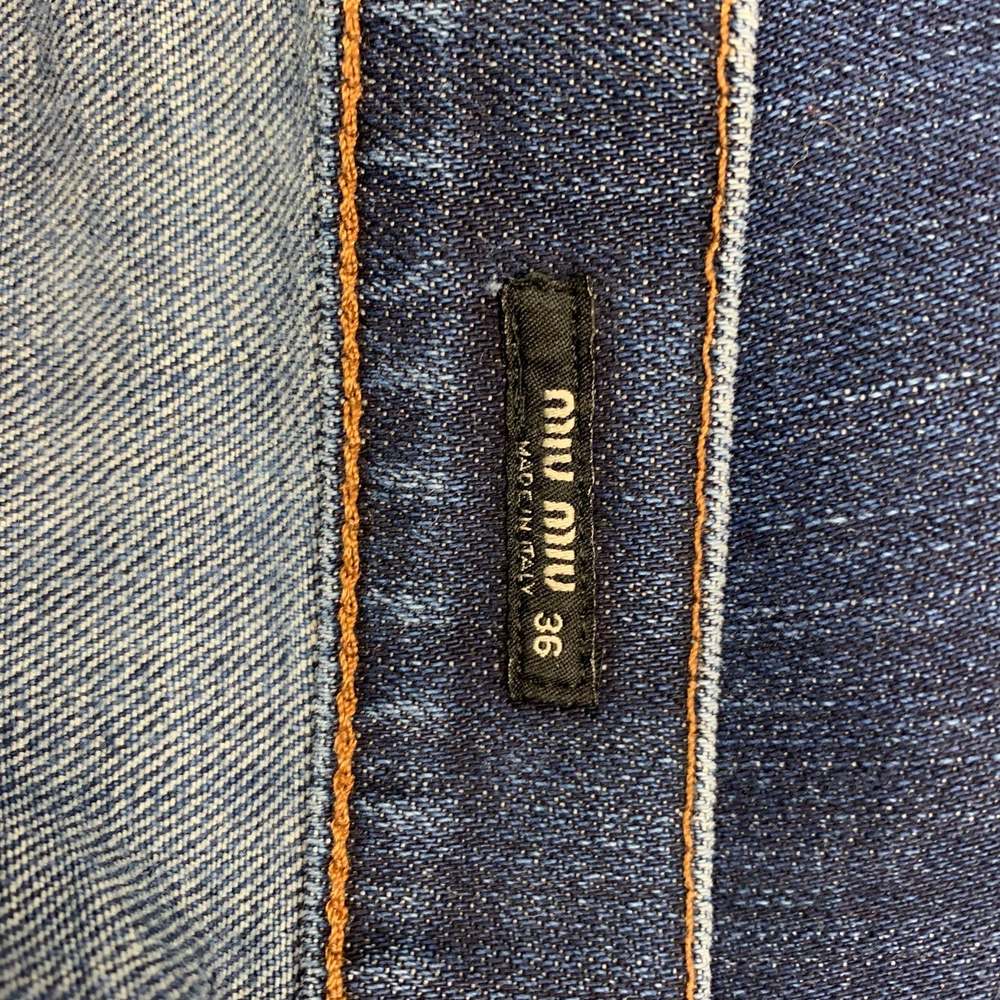 MIU MIU Indigo Wash Cotton Polyurethane Jeans - Picture 4 of 4